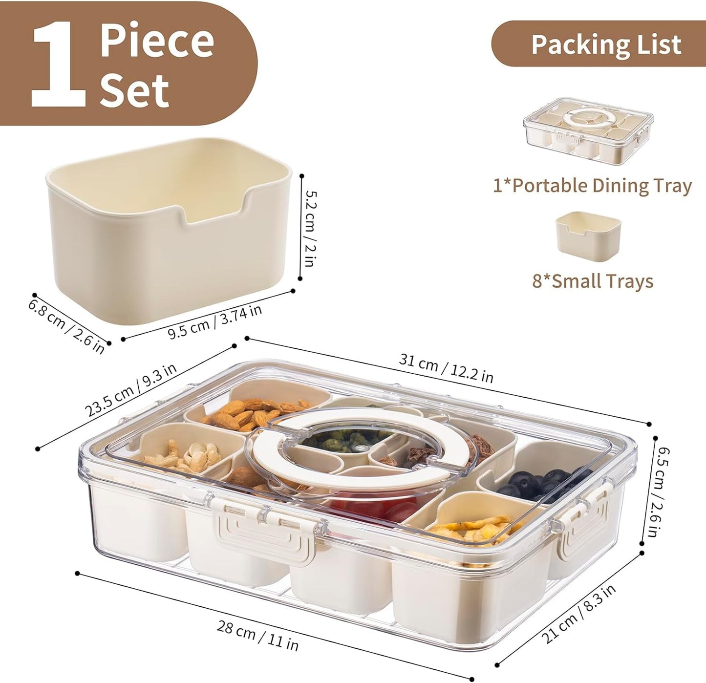 Fridge organizer box with drainage holes in inner baskets
